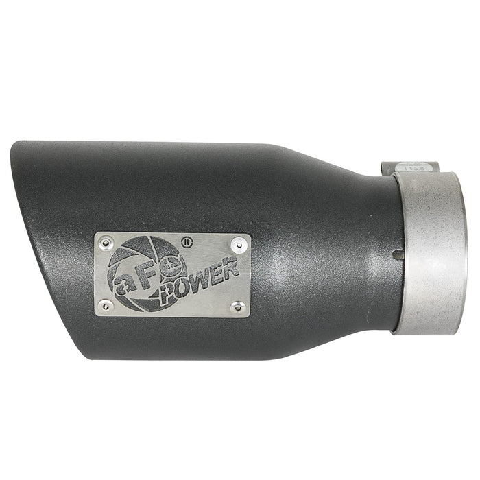 aFe Power Mach Force-Xp 409 Stainless Steel Clamp-on Exhaust Tip High-Temp Metallic Black 3 IN Inlet x 4-1/2 IN Outlet x 9 IN L