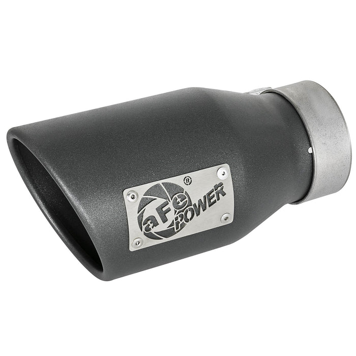 aFe Power Mach Force-Xp 409 Stainless Steel Clamp-on Exhaust Tip High-Temp Metallic Black 3 IN Inlet x 4-1/2 IN Outlet x 9 IN L