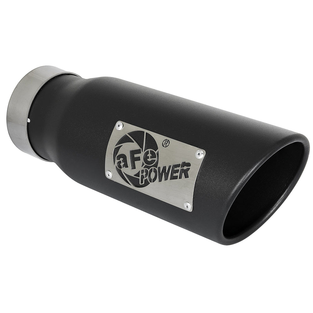 aFe Power Mach Force-Xp 409 Stainless Steel Clamp-on Exhaust Tip 3-1/2 IN Inlet x 4-1/2 IN Outlet x 12 IN L