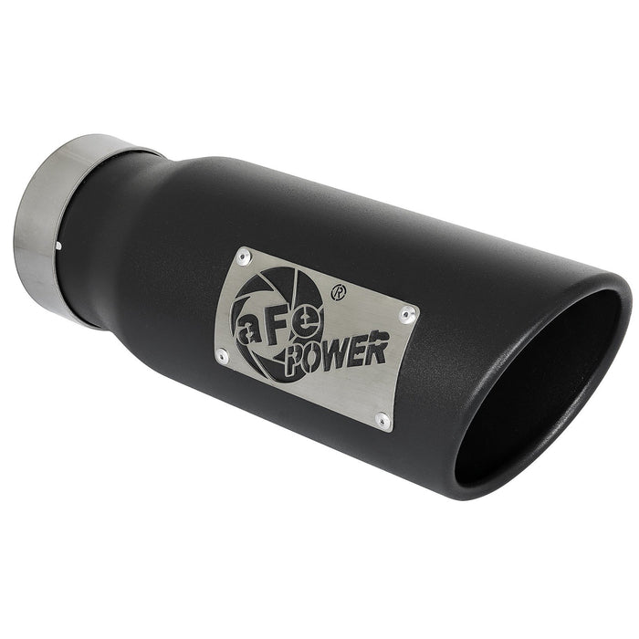 aFe Power Mach Force-Xp 409 Stainless Steel Clamp-on Exhaust Tip 3-1/2 IN Inlet x 4-1/2 IN Outlet x 12 IN L