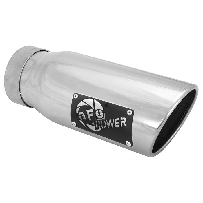 aFe Power Mach Force-Xp 409 Stainless Steel Clamp-on Exhaust Tip 3-1/2 IN Inlet x 4-1/2 IN Outlet x 12 IN L