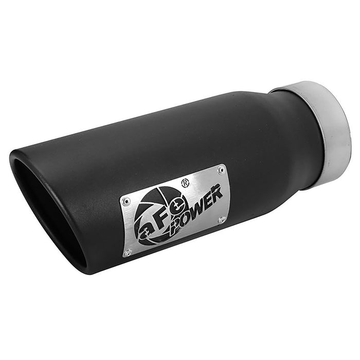 aFe Power Mach Force-Xp 409 Stainless Steel Clamp-on Exhaust Tip 3-1/2 IN Inlet x 4-1/2 IN Outlet x 12 IN L