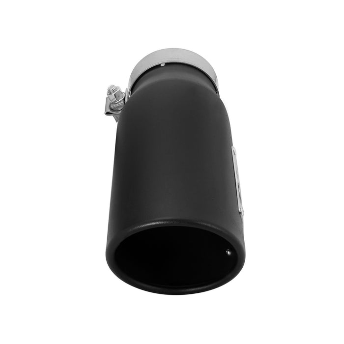 aFe Power Mach Force-Xp 409 Stainless Steel Clamp-on Exhaust Tip Black 3-1/2 IN Inlet x 4-1/2 IN Outlet x 12 IN L