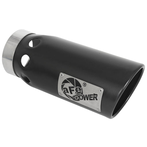 aFe Power Mach Force-Xp 409 Stainless Steel Clamp-on Exhaust Tip Black Right Side Exit 4 IN Inlet x 5 IN Outlet x 12 IN L