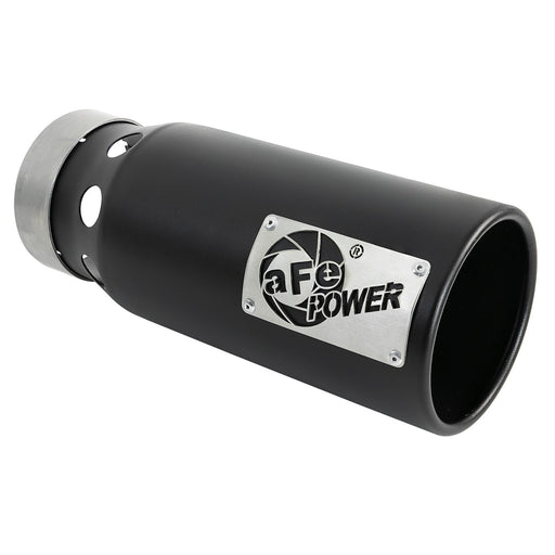 aFe Power Saturn 4S 409 Stainless Steel Clamp-on Exhaust Tip Right Side Exit 4 IN Inlet x 5 IN Outlet x 12 IN L