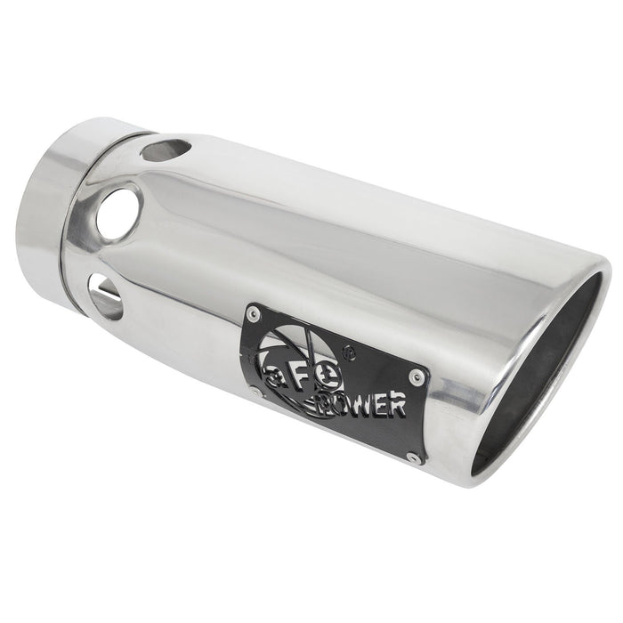aFe Power Mach Force-Xp 304 Stainless Steel Clamp-on Exhaust Tip Polished 4 IN Inlet x 5 IN Outlet x 12 IN L