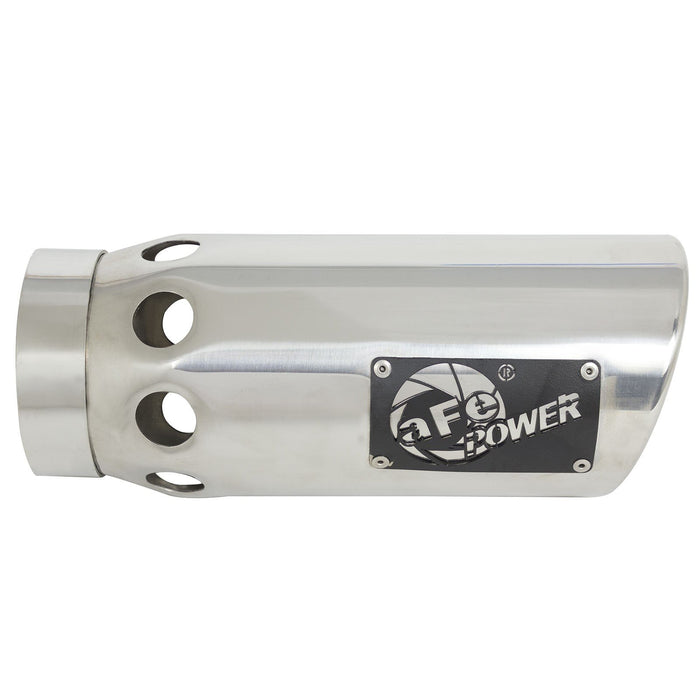 aFe Power Mach Force-Xp 304 Stainless Steel Clamp-on Exhaust Tip Polished 4 IN Inlet x 5 IN Outlet x 12 IN L