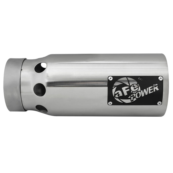 aFe Power Saturn 4S 409 Stainless Steel Clamp-on Exhaust Tip Right Side Exit 4 IN Inlet x 5 IN Outlet x 12 IN L