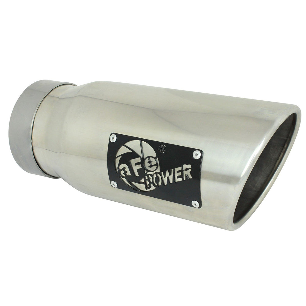 aFe Power Mach Force-Xp 304 Stainless Steel Clamp-on Exhaust Tip Polished 4 IN Inlet x 5 IN Outlet x 12 IN L