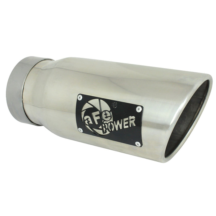 aFe Power Mach Force-Xp 304 Stainless Steel Clamp-on Exhaust Tip Polished 4 IN Inlet x 5 IN Outlet x 12 IN L