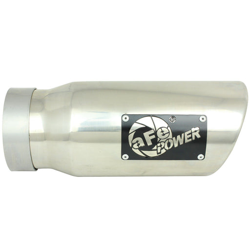 aFe Power Mach Force-Xp 304 Stainless Steel Clamp-on Exhaust Tip Polished 4 IN Inlet x 5 IN Outlet x 12 IN L