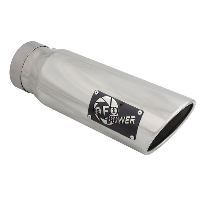aFe Power Mach Force-Xp 304 Stainless Steel Clamp-on Exhaust Tip Polished 4 IN Inlet x 5 IN Outlet x 12 IN L