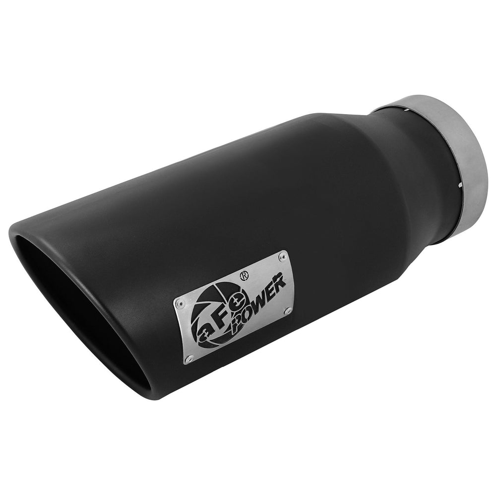 aFe Power Mach Force-Xp 409 Stainless Steel Clamp-on Exhaust Tip Black 4 IN Inlet x 6 IN Outlet x 15 IN L