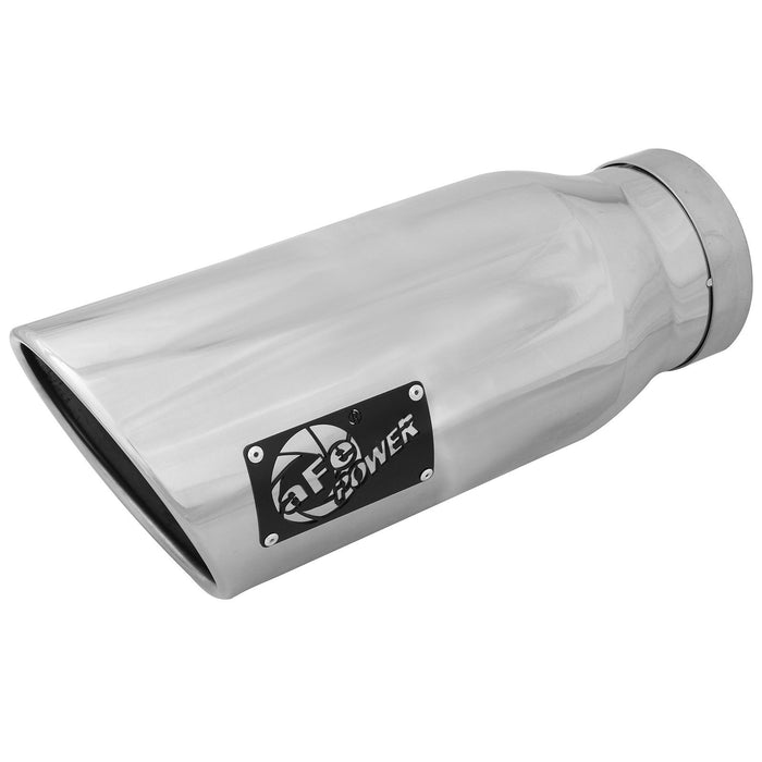 aFe Power Mach Force-Xp 409 Stainless Steel Clamp-on Exhaust Tip Black 4 IN Inlet x 6 IN Outlet x 15 IN L