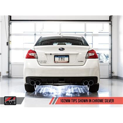 AWE Tuning 2015+ Subaru WRX VA Sedan Touring Edition Exhaust - Chrome Silver Tips (102mm)
