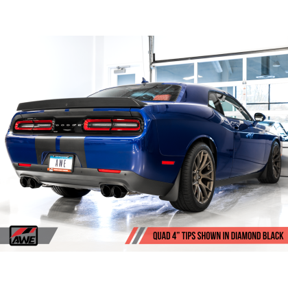 AWE Tuning 2017+ Dodge Challenger 5.7L Track Edition Exhaust - Diamond Black Quad Tips