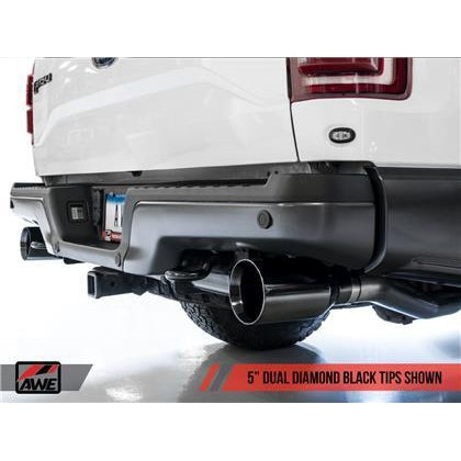 AWE Tuning 2017+ Ford Raptor 0 FG Performance Exhaust System - w/ Diamond Black Tips