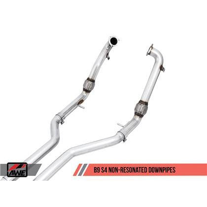 AWE Tuning Audi B9 S4 Track Edition Exhaust - Non-Resonated (Black 90mm Tips)