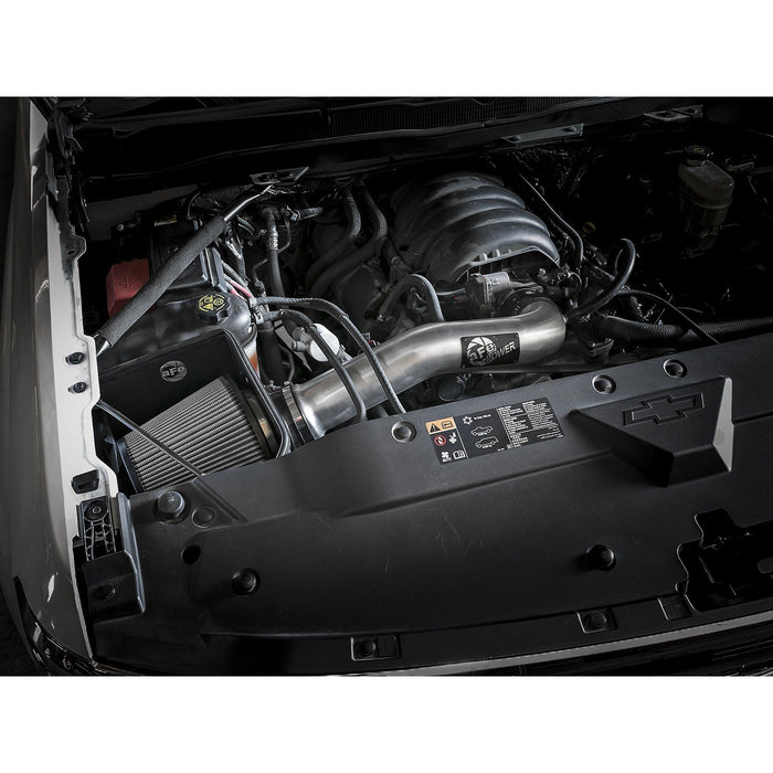aFe Power Magnum Force Stage-2 Cold Air Intake System w/ Pro Media Brushed GM Silverado/Sierra 1500 14-19/Tahoe/Suburban/Yukon/XL/Escalade 15-20 V8-5.3L/6.2L