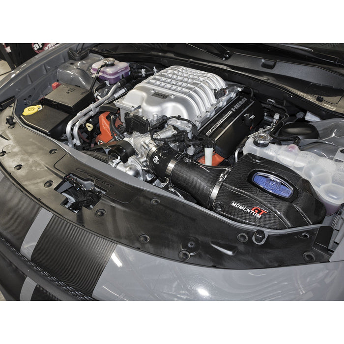 aFe Power Black Series Carbon Fiber Cold Air Intake System w/ Pro 5R & Pro DRY S Filters Dodge Challenger/Charger SRT Hellcat 17-18 V8-6.2L (sc) HEMI