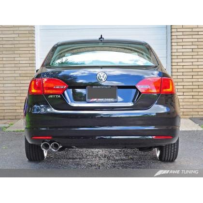 AWE Tuning MK6 Jetta TDI Touring Edition Exhaust - Silver Tips