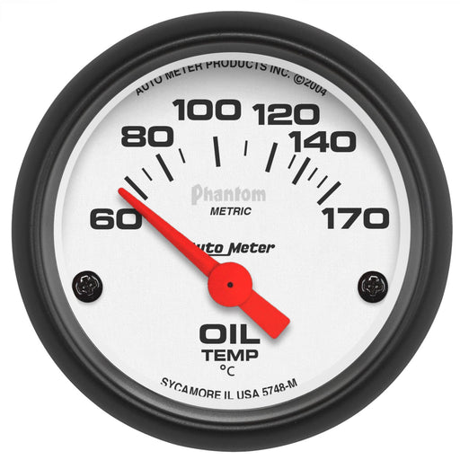 AutoMeter  2-1/16" Oil Temperature, 60-170 ??C, Air-Core, Phantom