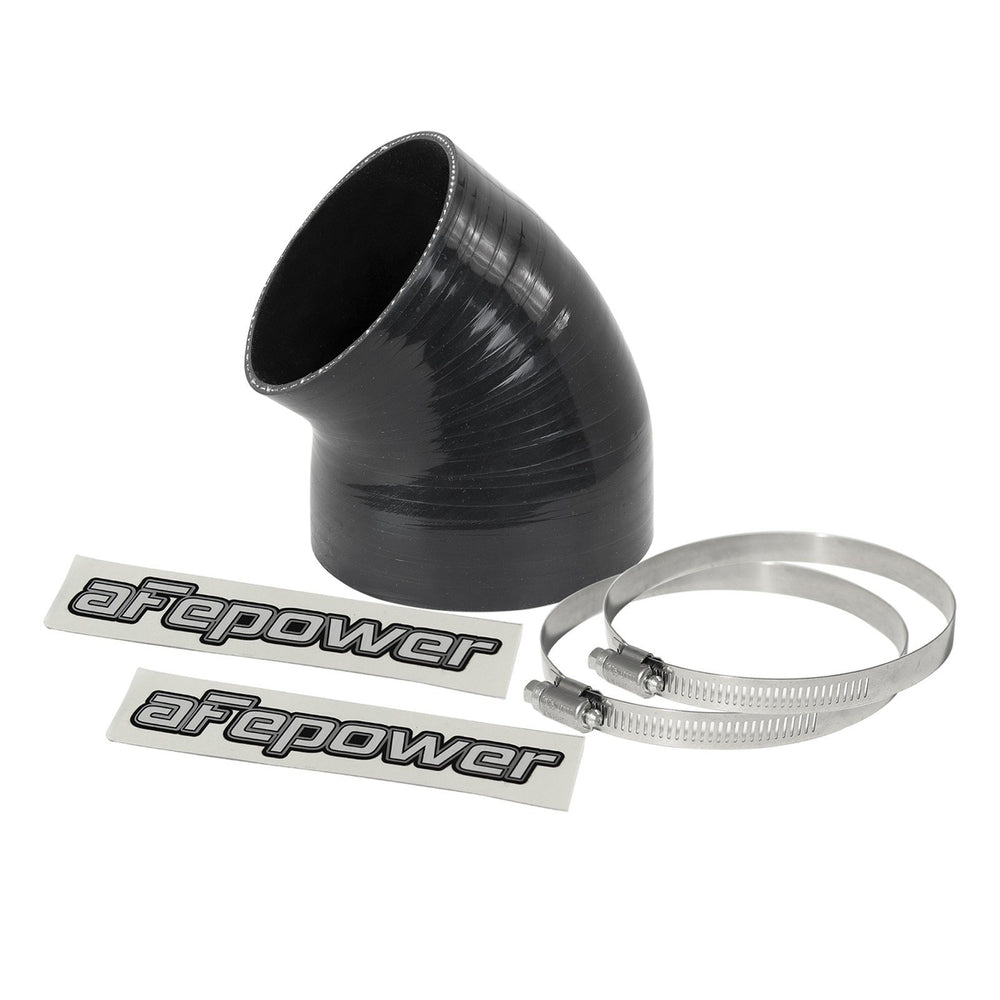 aFe Power Magnum Force Cold Air Intake System Spare Parts Kit (4-1/8 IN ID to 3-1/2 IN ID x 49 Deg.) Elbow Reducing Coupler - Black