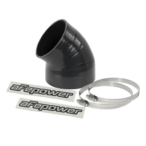 aFe Power Magnum Force Cold Air Intake System Spare Parts Kit (4-1/8 IN ID to 3-1/2 IN ID x 49 Deg.) Elbow Reducing Coupler - Black