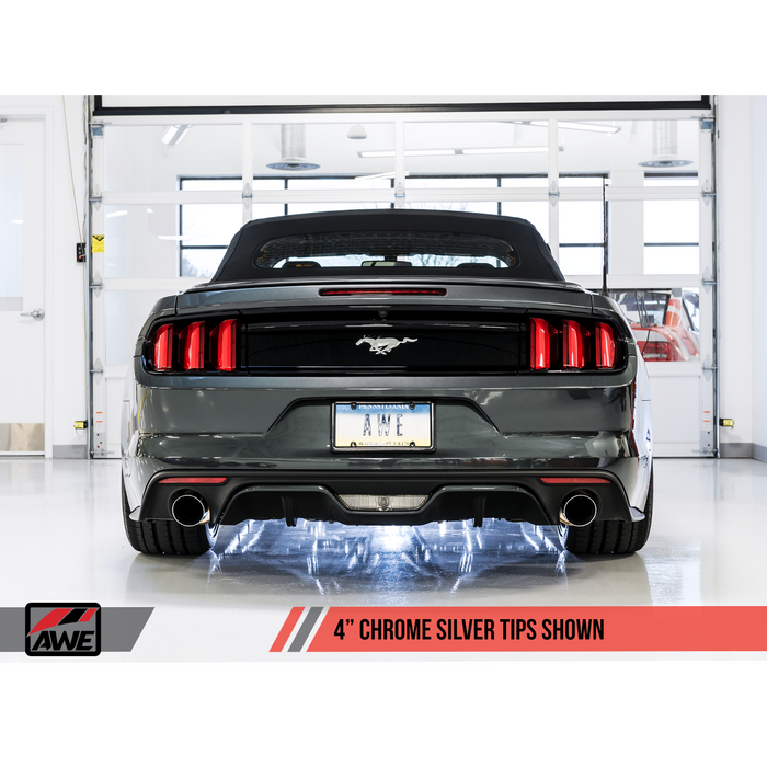 AWE Tuning S550 Mustang EcoBoost Axle-back Exhaust - Touring Edition (Chrome Silver Tips)