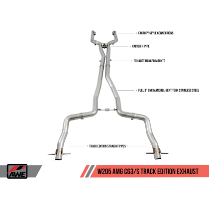 AWE Tuning Mercedes-Benz W205 AMG C63/S Coupe Track Edition Exhaust System (no tips)
