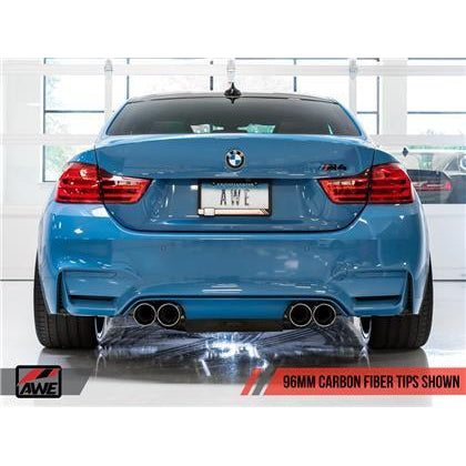 AWE Tuning BMW F8X M3/M4 Non-Resonated Track Edition Exhaust - Carbon Fiber Tips (96mm)