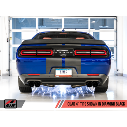 AWE Tuning 2017+ Dodge Challenger 5.7L Track Edition Exhaust - Diamond Black Quad Tips