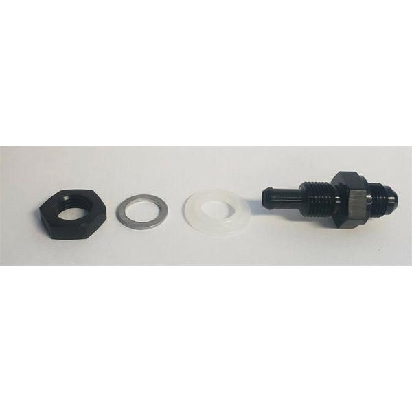 PRL -6 AN to 5/16" Black Bulkhead Fitting