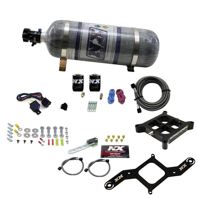 Nitrous Express 4150 Single Entry Billet Crossbar Nitrous Plate Kit (50-300HP) w/o Bottle