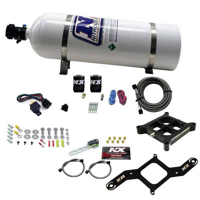 Nitrous Express 4150 Single Entry Billet Crossbar Nitrous Plate Kit (50-300HP) w/o Bottle