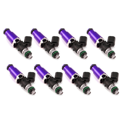 Injector Dynamics 1700cc Injectors - 60mm Length - 14mm Purple Top - 14mm Lower O-Ring (Set of 8) Ford SVT Lightning