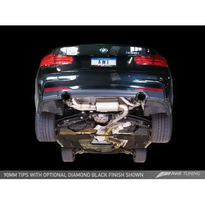 AWE Tuning BMW F3X 335i/435i Touring Edition Axle-Back Exhaust - Chrome Silver Tips (102mm)