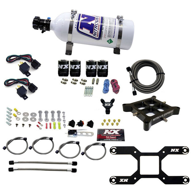 Nitrous Express 4150 Dual Stage Billet Crossbar Nitrous Kit (50-300 & 100-500HP) w/o Bottle