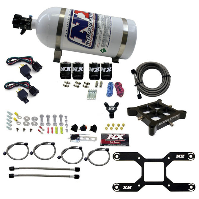 Nitrous Express 4150 Dual Stage Billet Crossbar Nitrous Kit (50-300 & 100-500HP) w/o Bottle