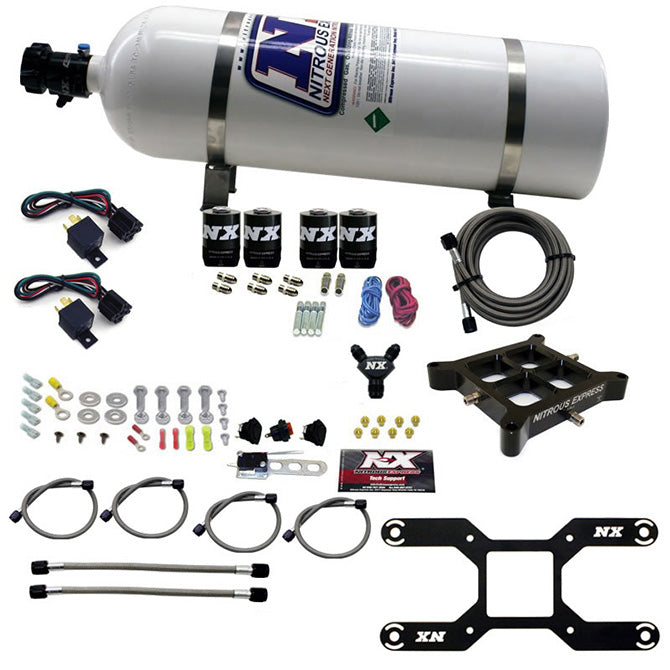Nitrous Express 4150 Dual Stage Billet Crossbar Nitrous Kit (50-300 & 100-500HP) w/o Bottle