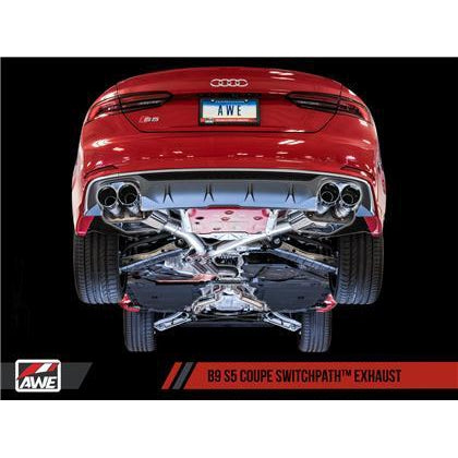 AWE Tuning Audi B9 S5 Coupe SwitchPath Exhaust w/ Diamond Black Tips (90mm)