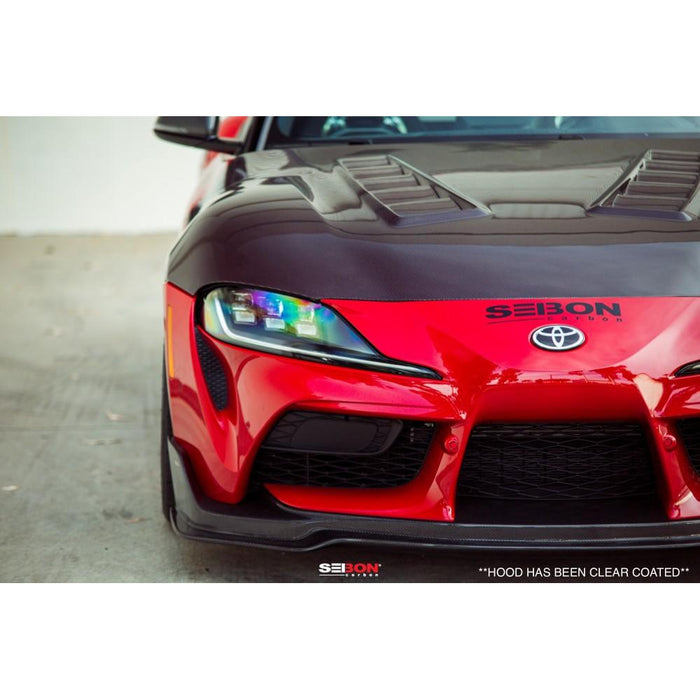 Seibon TS-Style Red Dry Carbon Hood For 2020-2021 Toyota GR Supra