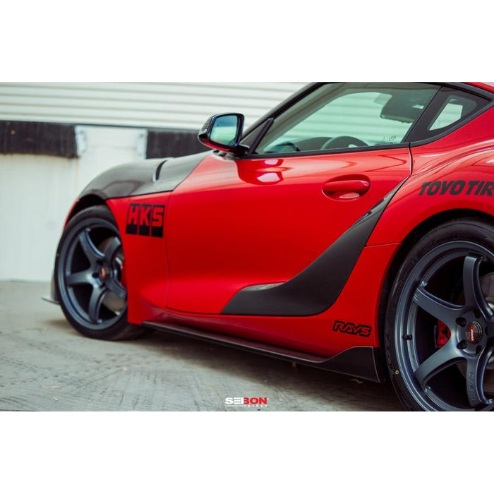 Seibon OEM-Style Carbon Fiber Door Garnish For 2020-2021 Toyota GR Supra