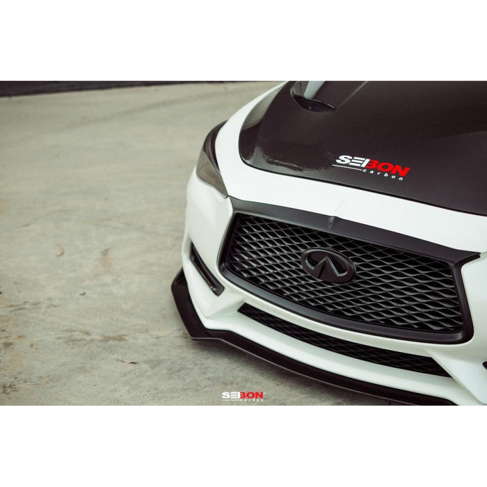Seibon TB-Style Carbon Fiber Front Lip For 2017-2020 Infiniti Q60