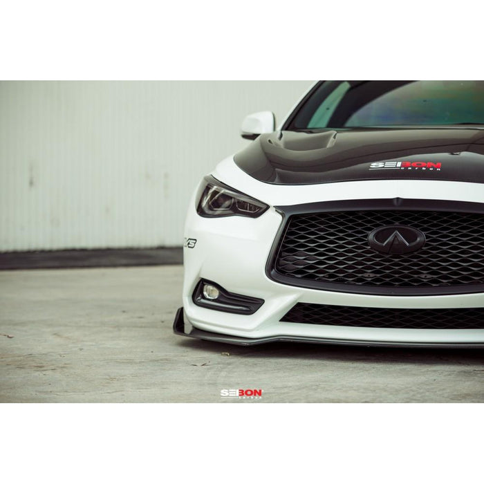 Seibon TB-Style Carbon Fiber Front Lip For 2017-2020 Infiniti Q60