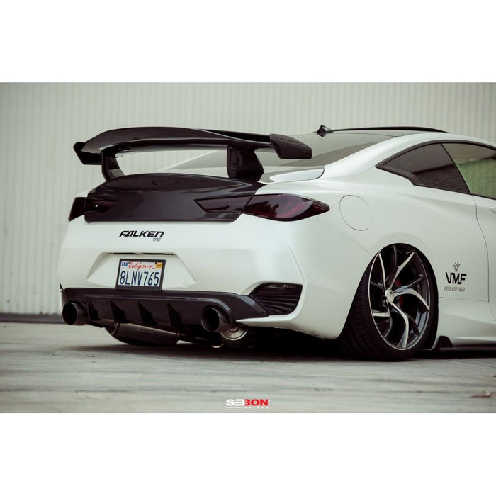 Seibon TB-Style Carbon Fiber Rear Lip For 2017-2020 Infiniti Q60