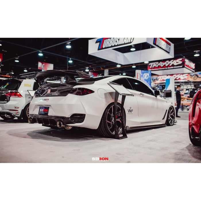 Seibon TB-Style Carbon Fiber Rear Lip For 2017-2020 Infiniti Q60
