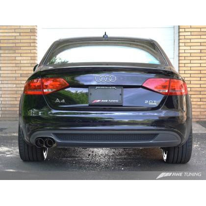 AWE Tuning Audi B8 A4 Touring Edition Exhaust - Single Side Diamond Black Tips