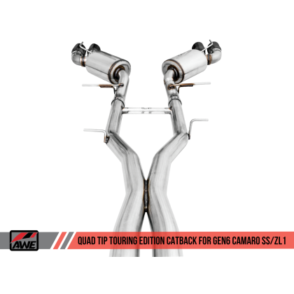 AWE Tuning 16-19 Chevy Camaro SS Res Cat-Back Exhaust -Touring Edition (Quad Diamond Black Tips)