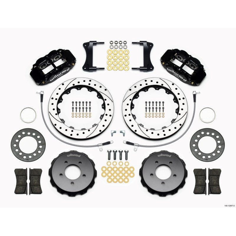 Wilwood Narrow Superlite 6R Front Hat Kit 12.88in Drilled 2005-Up Mazda Miata w/ Lines